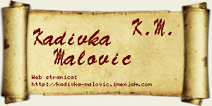 Kadivka Malović vizit kartica